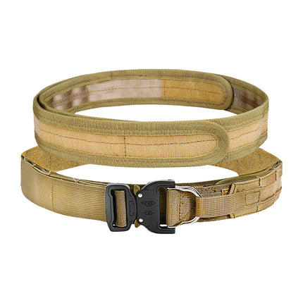 Cross-Border Nylon Double-Layer Thickened Tactical Belt Military Fans Outdoor Multi-Functional Quick-Release Buckle Security Combat Belt Set