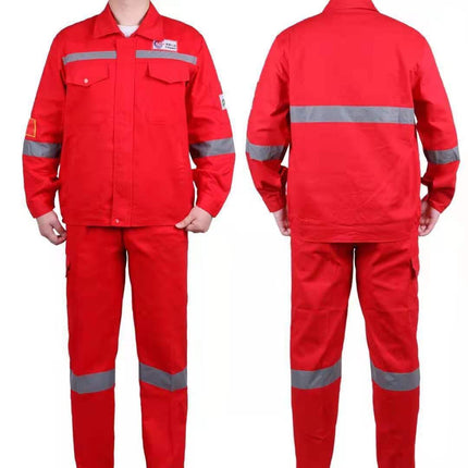 Middle-Aged Sinopec Workwear Welder Workshop Cotton Suit Men's Electric Welding Anti-Scalding Wear-Resistant Labor Protection Clothing Cotton Men's Long-Sleeve Clothing