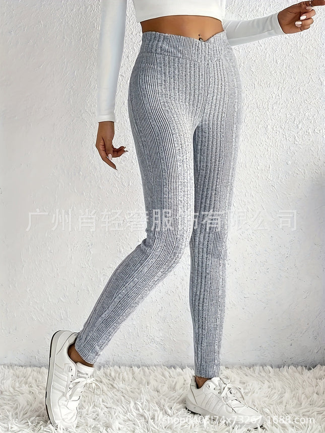 Women's New Fashion Slim Slim Fit Tight Leggings Solid Color Trousers