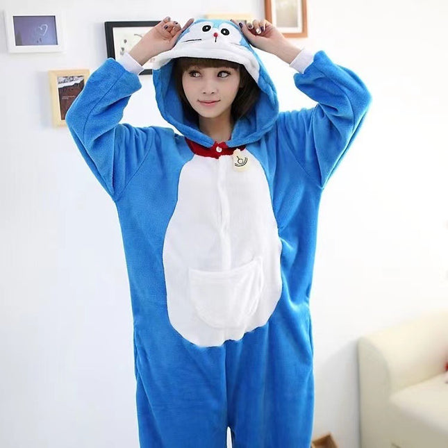 Animal cartoon conjoined pajamas Chai dog red dinosaur flannel penguin factory conjoined home clothes cross-border self-sale