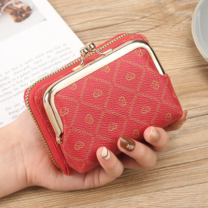 New Wallet Women's Fashion Zipper Short Coin Purse Large Capacity Coin Clip Bag Multi-Card Slot Card Holder Wallet