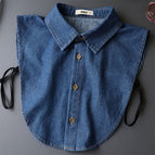 Dark Denim point collar (cotton)
