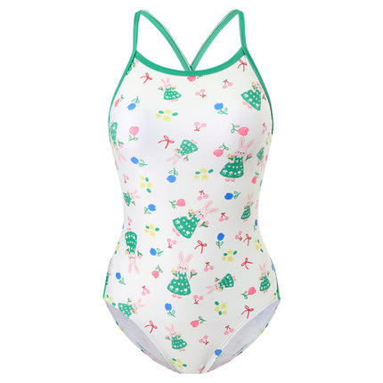 2024 new professional competitive swimsuit women's white cute rabbit one-piece triangle conservative swimming pool special swimsuit