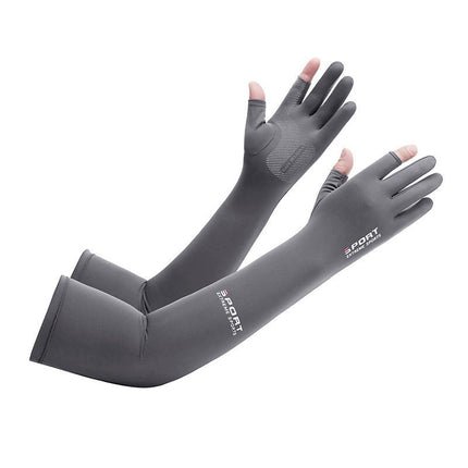 Summer Sun Protection Gloves, Ice Sleeves, Integrated Sun Protection Sleeves, Non-Slip, Breathable, Touch Screen, Outdoor Fishing, Cycling, Driving and Commuting