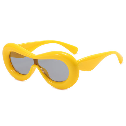 Y2K Hot Girl Sunglasses One-Piece Concave Shape Funny Sunglasses Inflatable Bread Expansion Sunglasses Candy Color Ins