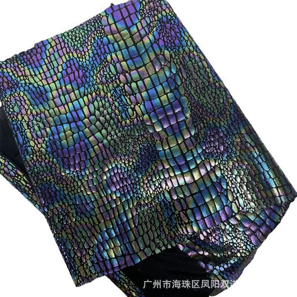 New magic color laser gradient stretch cloth crocodile pattern stone pattern creative clothing performance clothing luggage dress fabric