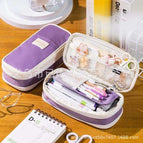 Twill retractable pencil case [purple]