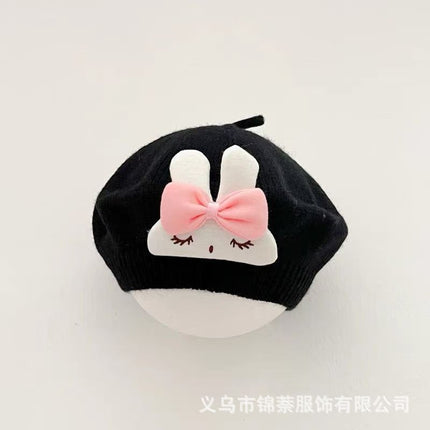 Spring and Autumn Korean Style Baby Boy and Girl Candy Color All-match Knitted Beret Children's Western Style Casual Wool Hat Paintler Hat