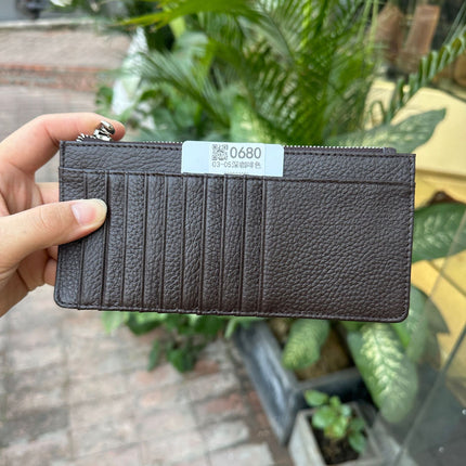 Women's Genuine Leather Fashion Long Zipper Mobile Phone Wallet High-grade Cowhide Men's Large Capacity Card Bag Two-in-One in stock