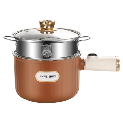 304 Liner Multi-functional Electric Cooking Pot Household Small Pot Dormitory Cooking Noodle Pot Hot Pot Small Electric Pot Intelligent Integrated Pot