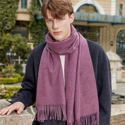 Couple Scarf Shawl High-End Versatile Wool Scarf Women's Winter 2025 New Solid Color Cashmere Scarf Wholesale