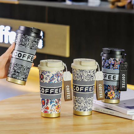 Overlord Tea Ji Tongyi Thermos Cup 316 Stainless Steel Lily-in-the-valley Coffee Cup Portable Car Double Drinking Gift Water Cup