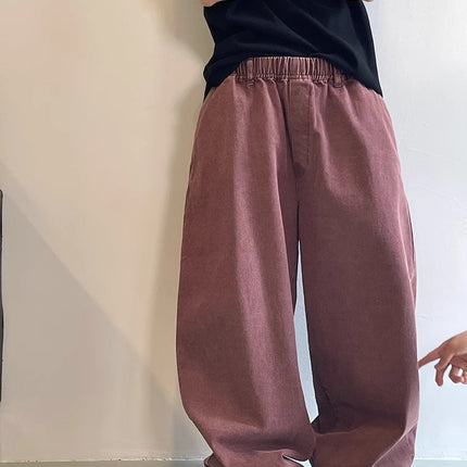 High Street Trendy Brand Small Flame Embroidery Silhouette Jeans Men's American Retro Washed Loose Floor-Length Versatile Long Pants