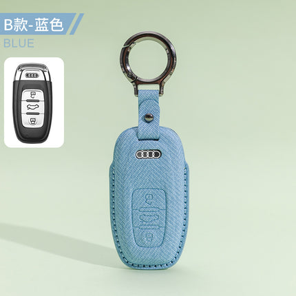 Suitable for Audi A6L Key Cover A8 Male A4L Male A7A3 Female Q3 Car Q5L Cowhide Q8 Shell Q7 Buckle Q2L Special Buckle