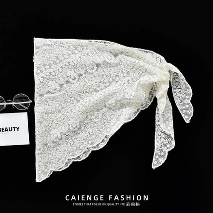 Plus-Size Lace Skirt Cover-Up for Women 2025 New Style Layered Half-Skirt with Triangle Waist Scarf to Cover the Hips, Skirt Cover-Up Apron