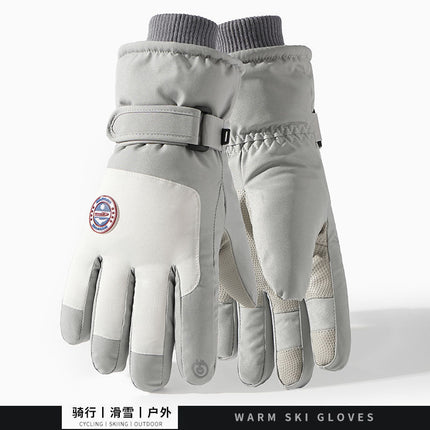 Ski Gloves for Men and Women in Winter, Outdoor Cycling, Windproof, Cold-Proof, Anti-Slip, Touch Screen Gloves, Fleece-Lined, Thickened, Warm Gloves