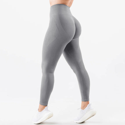 Amazon Seamless Jacquard Tight Yoga Pants Women's Super Soft Hand-feel Body-fit Cationic Cropped Pants Fitness Pants