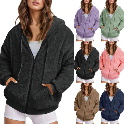 2023 autumn and winter European and American cross-border men's clothing Amazon casual long solid color hooded sweater thickened warm coat