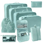 Lake blue ten-piece set [seven-piece set + small drawstring pocket + triangular bag + hook bag]