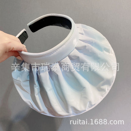 Anti-ultraviolet Sunscreen Hat Women's Summer Hair Band Sunshade Hat Face-covering Sports Black Glue Sun Hat Shell Hat Empty Top
