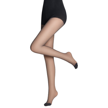 Black Sheer Skin-Colored Pantyhose for Women, Autumn and Winter Detachable Black Silk Pantyhose, Fleece-Lined and Thickened Warm Leggings
