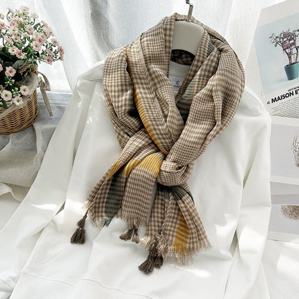 Foreign trade surplus goods clearance pick up multi-style cotton and linen scarf women's scarves literary retro long shawl scarf women