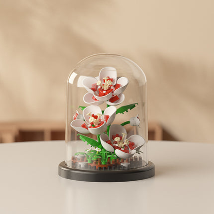 [wholesale generation] simulation of eternal flowers lily rose blocks compatible with Lego toy ornaments Valentine's Day gift
