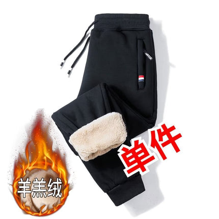 Construction Site Wear-Resistant Fleece-Lined Casual Pants Men's Cashmere Pants Loose Sports Pants Autumn and Winter Thickened Large Size Sweatpants