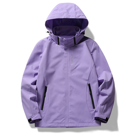 Outdoor sports clothing silver fox velvet liner windproof waterproof men and women with the same style three-in-one work clothes logo