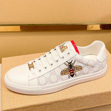 Bee Men's Shoes Casual Board Shoes Sports Style Breathable Fabric Spelling Cowhide Men's Daily All-match Shoes Live Supply