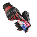 Genuine leather case black and red / M