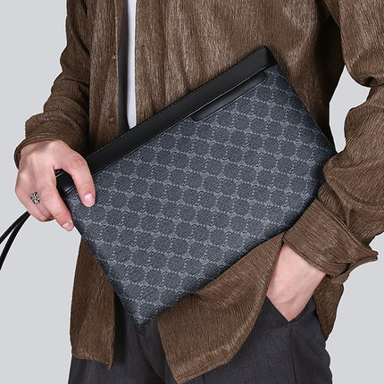 Clutch Bag Men's Large Capacity Mobile Phone Soft Leather Men's Clamp Bag New Fashion Retro Envelope Bag Clutch Bag
