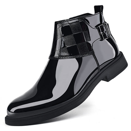 Men's Leather Boots Cross-border plus size Autumn and Winter New High-top Shoes Fashion Business Dress Leather Shoes Fashion British Casual Shoes