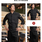 Black Top Long Sleeve Black TAL2003 Long Apron / M