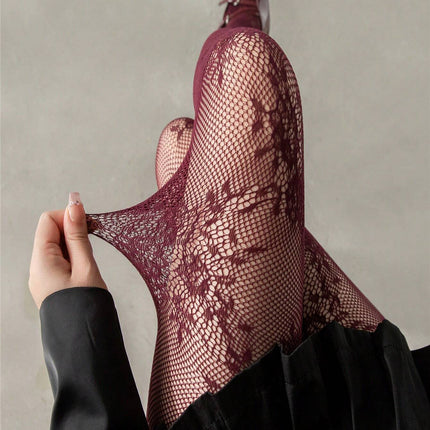 Cross-Border Rose Jacquard Pantyhose Spring and Summer Thin Japanese Style Sexy Baota J Lace Floral Embroider Fishnet Stockings for Women