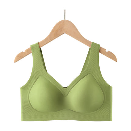 Seamless Large Size Intimates for Women with Extra Fat and Enlarged 100kg Large Breasts Showing Small Anti-Sagging Comfortable Push-Up Bra Without Steel Rings