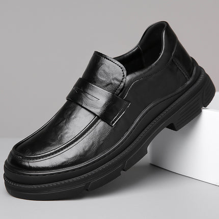2026 New Style Casual Leather Shoes for Men, Breathable Formal Business Men's Slip-On Loafers, Trendy Beanie Shoes