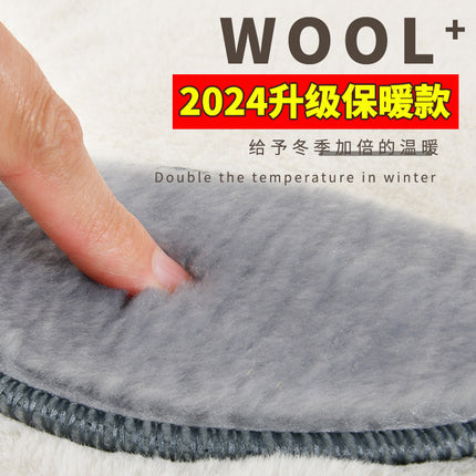 Winter Insoles with Plush Lining and Thickened Soft Soles, Imitation Rabbit Fur Men's Warm Insoles, Sweat-Absorbent and Odor-Resistant Felt Cotton Insoles