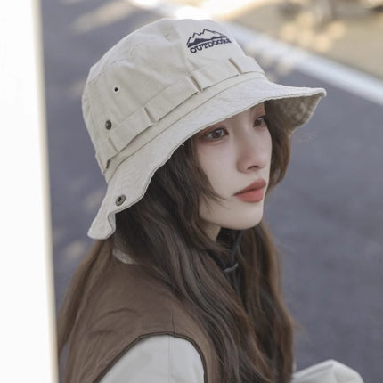 Summer Camping Style Outdoor Hiking Hat Women's Travel Leisure Fisherman Hat Sun Protection Sunshade Hat Anti-Uv Cowboy Hat