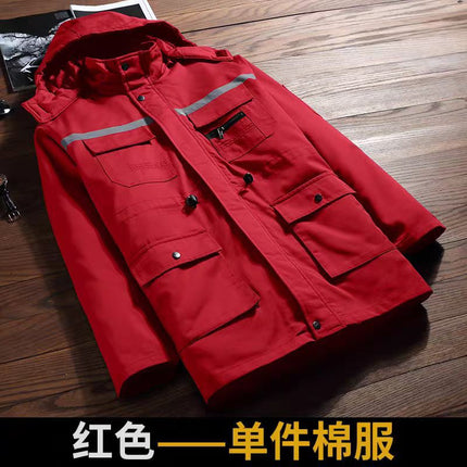 Winter Cotton Workwear Autumn and Winter Stain-Resistant Tops with Removable Lining Anti-Static Labor Protection Clothing Manufacturer Wholesale Workwear