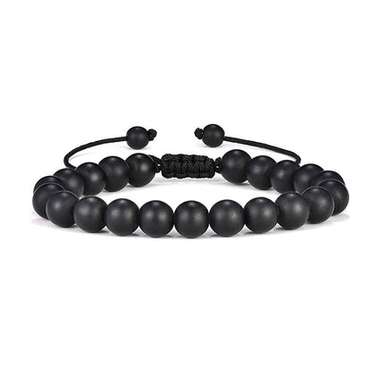Amazon Hot Selling Natural Stone Beaded Bracelet 8mm Adjustable Size Blue Pine Volcanic Stone Bracelet Manufacturers in stock