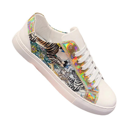 New Breathable White Shoes Lace-up Board Shoes Color-matching Trendy Men's Shoes Show Low-top Fashion Men's Sneakers Explosions
