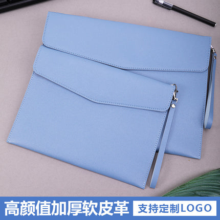 A4 leather file bag with portable A5 briefcase file bag advertising file bag custom contract bag printable logo