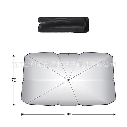 Hot sale 170T car sunshade front shield heat insulation sunscreen UV protection umbrella telescopic folding sun shield car umbrella