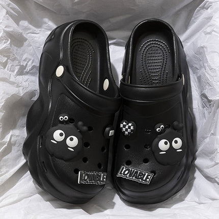 2025 with Little Red Riding Book Explosive Internet Celebrous Cave Shoes Summer Wear Cute Cartoon Thick Sole Non-slip Baotou Slippers