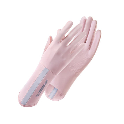 New ice sunscreen gloves summer riding non-slip breathable ice silk gloves high elastic finger flip touch screen gloves wholesale