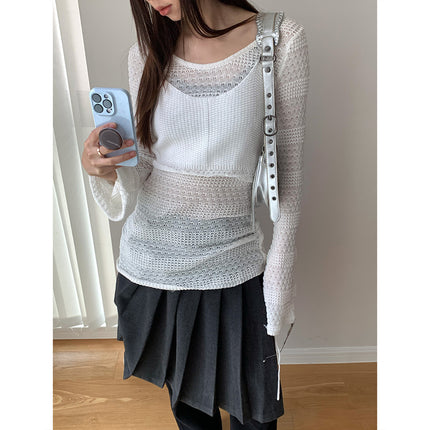 Dorothy LOOPIN Spring New Spice Girls Knitted Camisole Small Vest Woven Short Top
