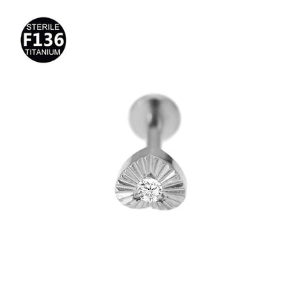 F136 Titanium Alloy Hollow Love Flower Batch Flower Peach Heart Lip Nail Ear Bone Nail Tragus Small Ear Bone Nail 0.9 Teeth