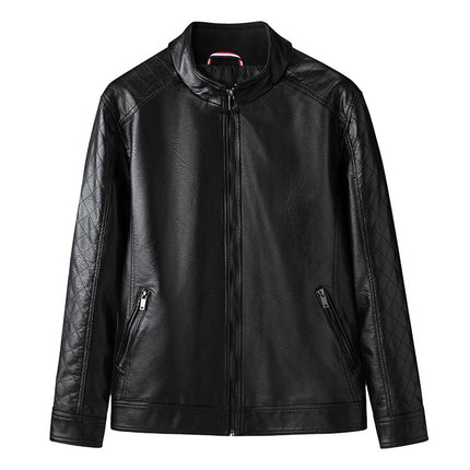 Foreign Trade Leather Clothing Men's Motorcycle Leather Clothing Casual Autumn and Winter New Leather Jacket Youth Motorcycle PU Jacket Casual Men