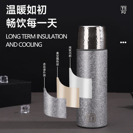 New High-Looking Pure Titanium Insulated Titanium Cup, Light Luxury and High-End Business Gift Water Cup, High-End Household Tea Cup